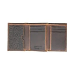 Flag Man Badge Trifold Glove Leather Wallet - Oak-3934130372678 -Baseball Equipment Store Flag Man Badge Trifold 1