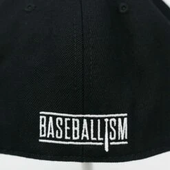 Flag Man Cap - Black And White-2054164021318 -Baseball Equipment Store Flag Man Black Detail 2