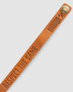 Respect The Game Single Loop Bracelet - Light Brown-7284872085574 -Baseball Equipment Store RespecttheGameSingleLoopBracelet LightBrown 003