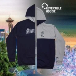 Double Play Reversible Hoodie - Seattle Mariners-7129467453510 13 Double Play Reversible Hoodie - Seattle Mariners-7129467453510 -Baseball Equipment Store baseballism MLB doubleplay hoodie mens Mariners 006