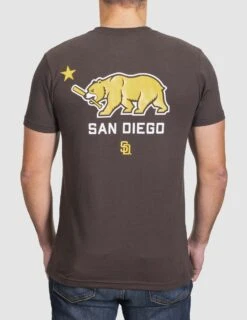 Bear Flag - San Diego Padres-6966400843846 -Baseball Equipment Store baseballism cali bear mens tee Padres 002