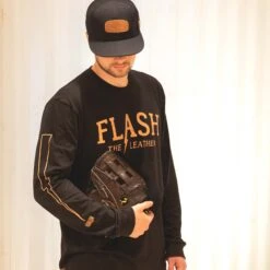 Flash The Leather Long Sleeve (Lefty)-7146649092166 -Baseball Equipment Store baseballism flash the leather mens LS tee lefty 001 f09c8202 bf74 4afa bb90 efbfbc6def97