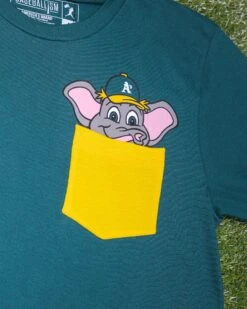 Mascot Pocket Tee - Oakland Athletics-6973343334470 8 Mascot Pocket Tee - Oakland Athletics-6973343334470 -Baseball Equipment Store baseballism mlb mascot pocket mens tee athletics 004