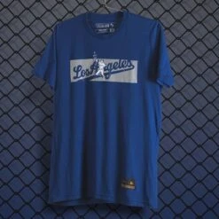 Outfield Fence Tee - Los Angeles Dodgers-7083606409286 -Baseball Equipment Store baseballism mlb outfield fence mens tee Dodgers 006
