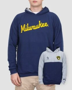 Double Play Reversible Hoodie - Milwaukee Brewers-7079043334214