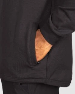 Brock Base Patch Quarter Zip (Black)-7304105361478 -Baseball Equipment Store baseballism quarterzip pullover sweatshirt black 005