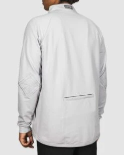 Brock Base Patch Quarter Zip (Grey)-7304104738886 -Baseball Equipment Store baseballism quarterzip pullover sweatshirt grey 002