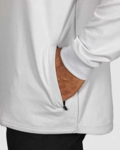 Brock Base Patch Quarter Zip (Grey)-7304104738886 -Baseball Equipment Store baseballism quarterzip pullover sweatshirt grey 003