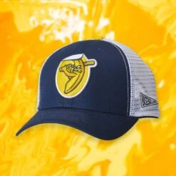Banana Sticker Trucker Cap - Baseballism X Savannah Bananas-7100583870534 -Baseball Equipment Store baseballism savanaha bananas trucker cap 001