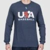 Baseballism X USA Baseball Long Sleeve - Navy-7083657101382 -Baseball Equipment Store baseballism usabaseball logo longsleeve mens navy 001