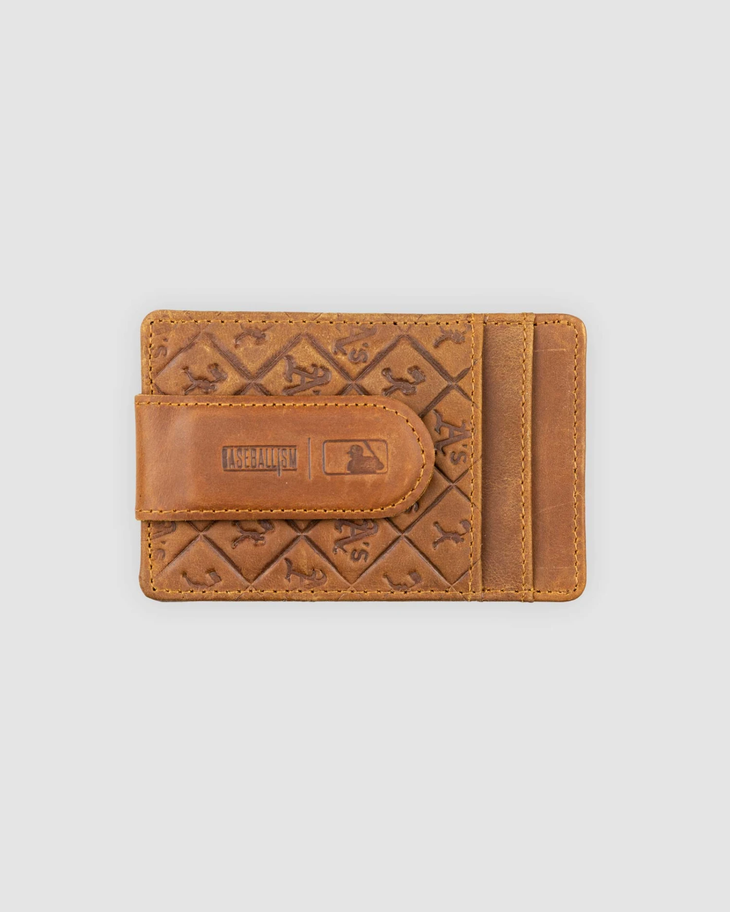 Flag Man Glove Leather Money Clip Wallet - Oakland Athletics-6675156762694 3 Flag Man Glove Leather Money Clip Wallet - Oakland Athletics-6675156762694